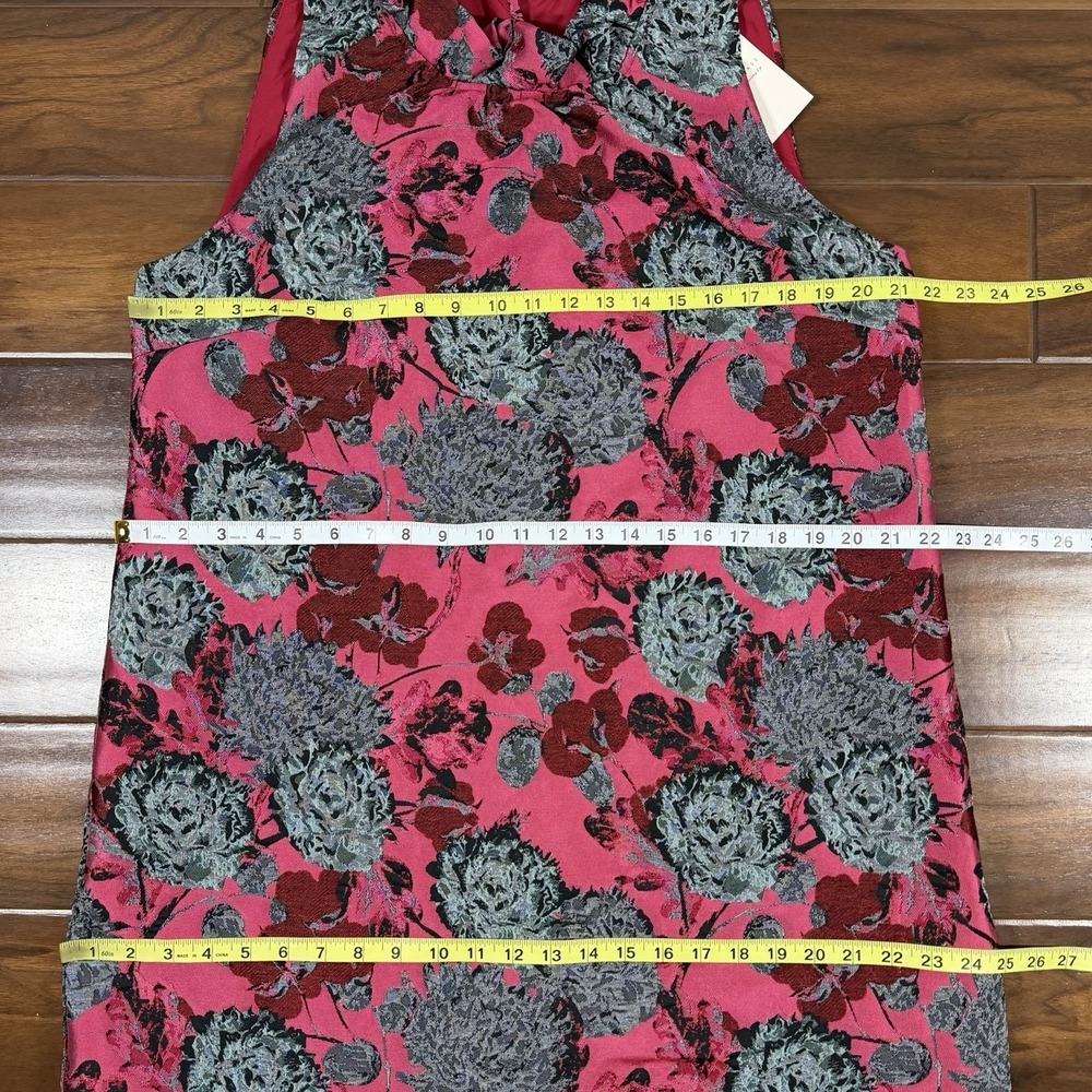 Abbey Glass Women's Size XL Pink Black Floral Jacquard Camille Gown Dress - Picture 6 of 11
